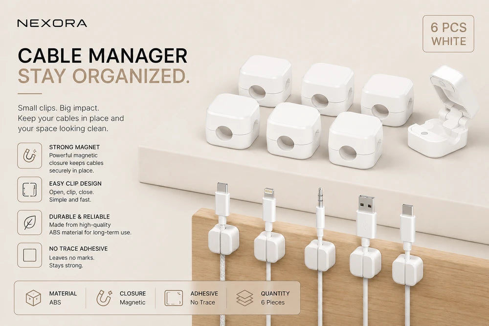 Nexora Magnetic Cable Clip